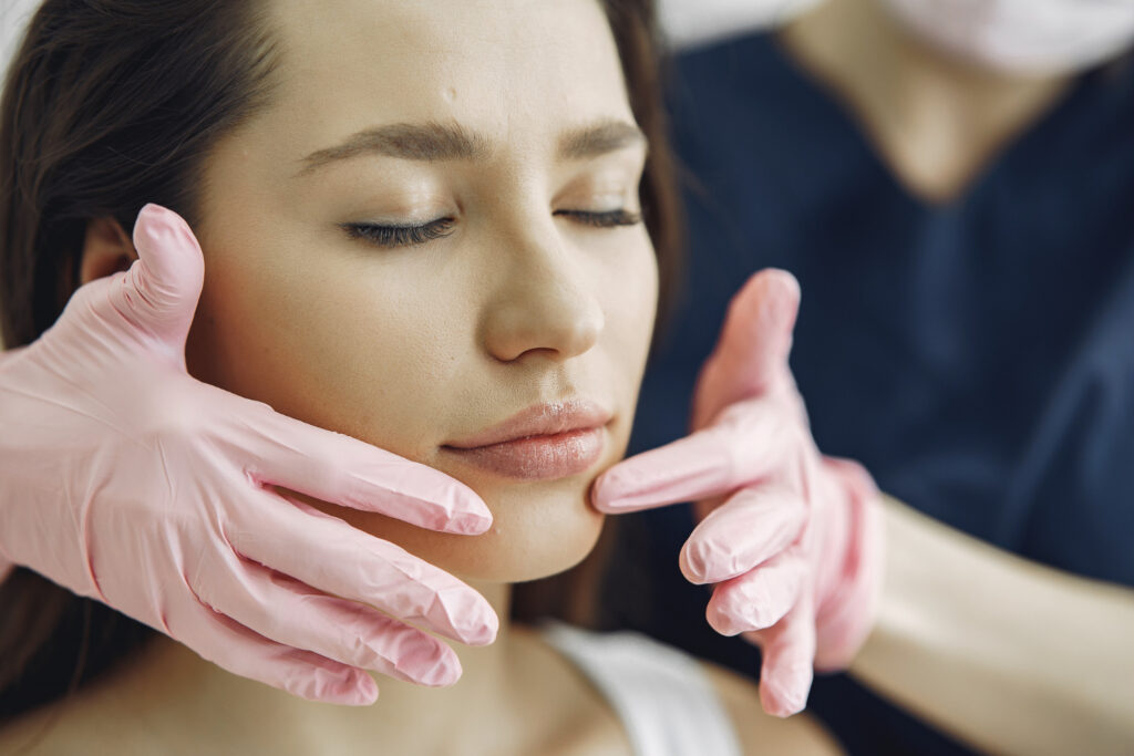 Evaluation of hyaluronic acid for lips in skin of a client