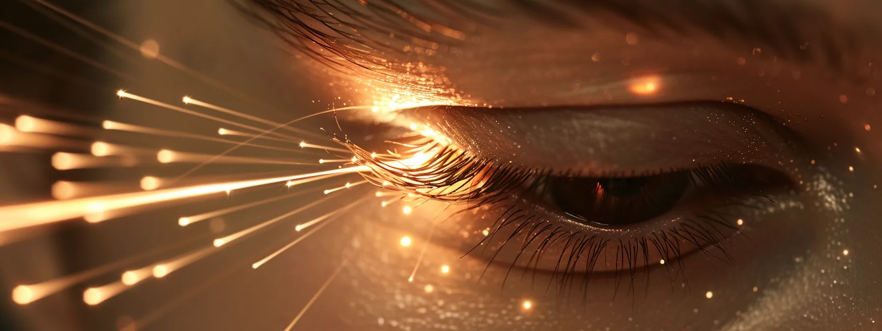 a close-up shot of a focused beam of light targeting hair follicles on smooth skin, showcasing the precise process of laser hair removal.