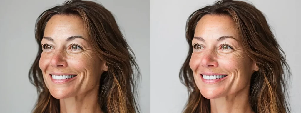 a radiant woman with smooth, wrinkle-free skin smiling confidently after receiving botox treatment at lemel med spa.