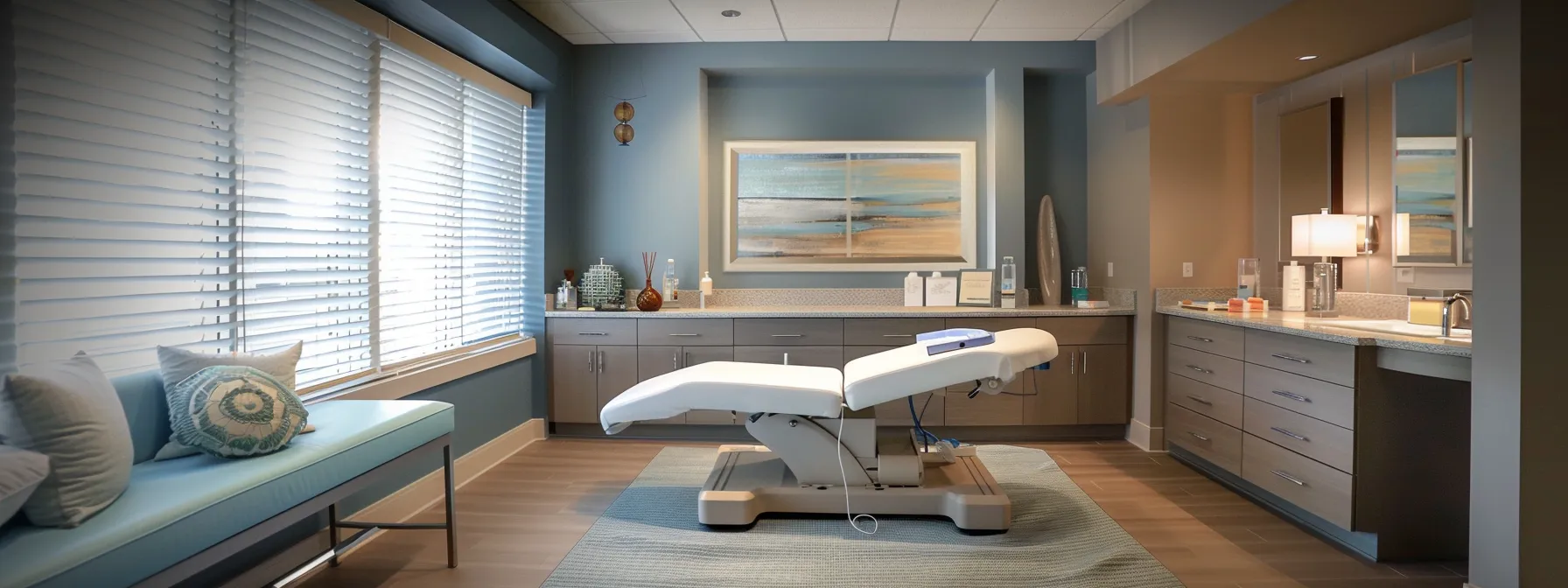 a serene, modern clinic setting with a patient consulting with a qualified specialist about non-surgical body sculpting options.