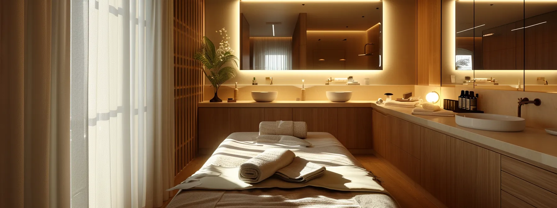 a serene, modern spa room with a skilled practitioner administering precise botox injections to a relaxed, smiling client.