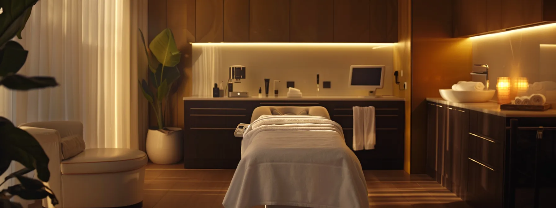 a serene spa room bathed in soft light, with a gentle laser gliding over a patient's skin, effortlessly targeting hair follicles without any discomfort or bruising.