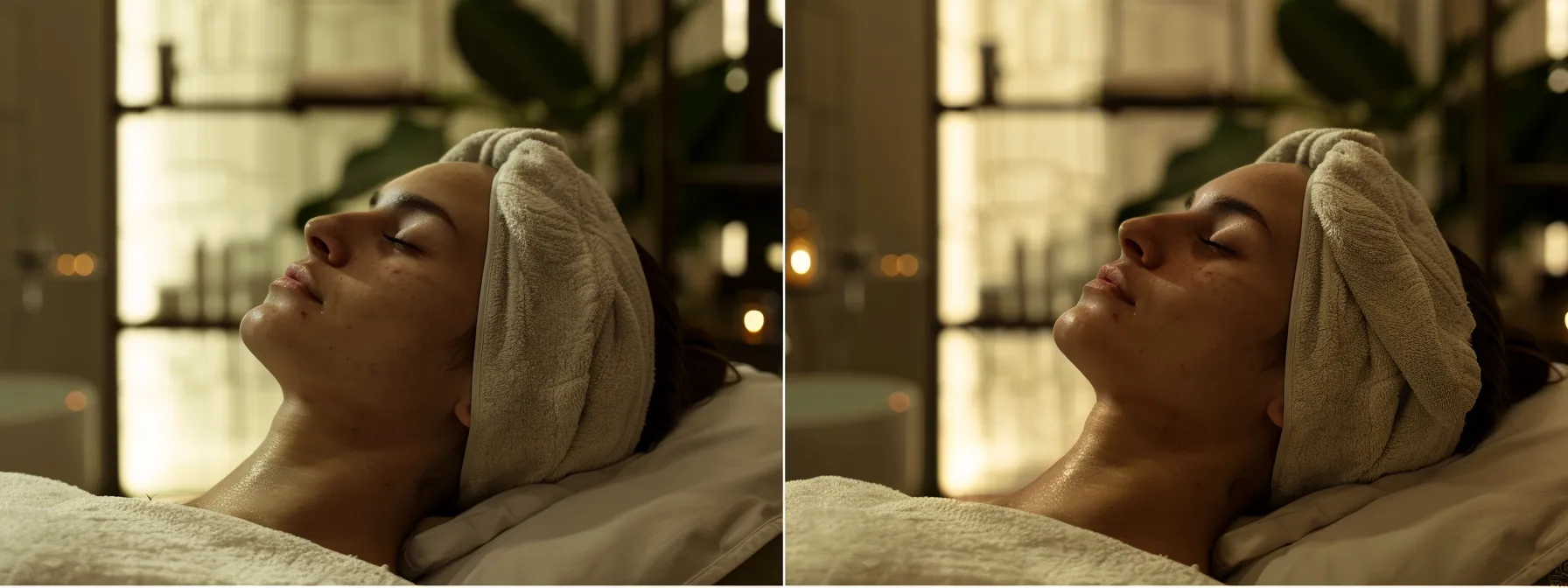 a serene spa setting with a skilled practitioner delicately administering filler treatment, creating a natural and youthful transformation for a satisfied client.