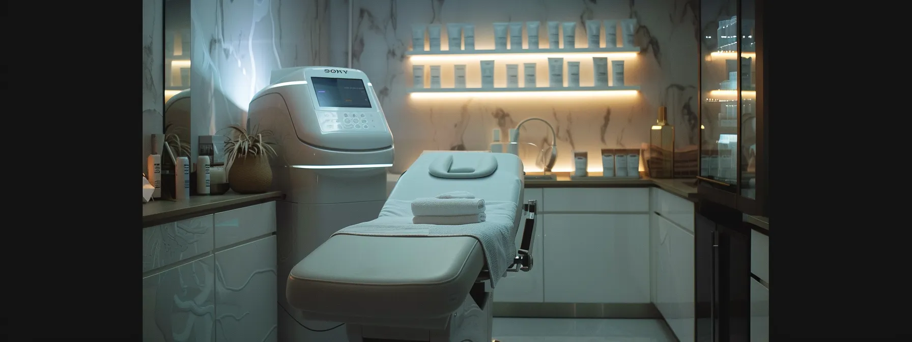 a sleek and modern laser hair removal machine targeting the face, arms, legs, and full body at lemel med spa.