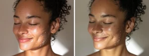 a woman with smooth, hair-free skin smiling confidently after completing painless laser hair removal treatment.